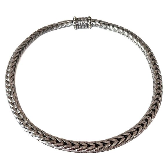 Thick Silver Foxtail Rope Chain Necklace - Picture 2 of 5